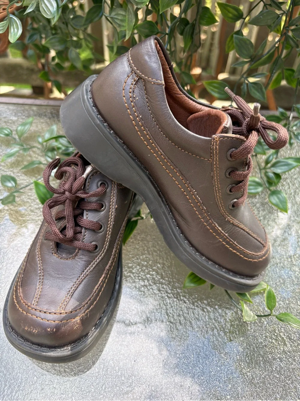 Toddler Brown Leather Casual Lace-Up Shoes